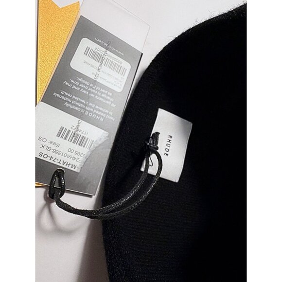 RHUDE Cross Logo Knitted Beanie – Black, OS, NWT, FW24 $295 MSRP - Picture 4 of 5